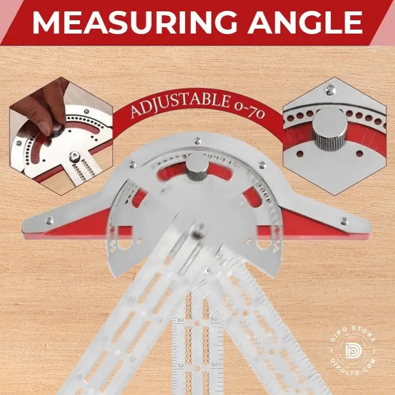 Adjustable wood measuring tool for carpentry